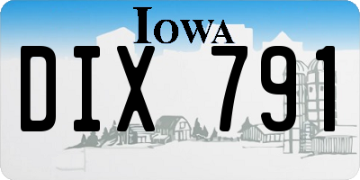 IA license plate DIX791