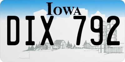 IA license plate DIX792