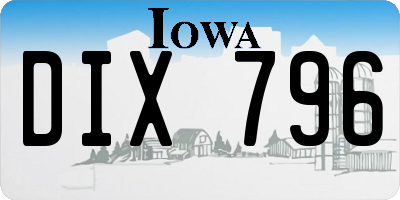IA license plate DIX796