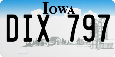 IA license plate DIX797