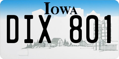 IA license plate DIX801