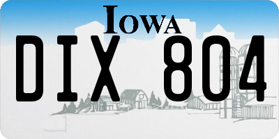 IA license plate DIX804