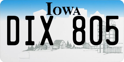 IA license plate DIX805