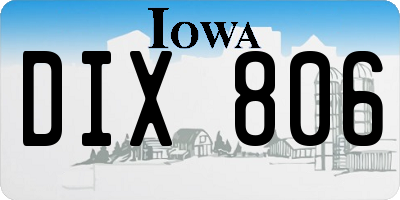 IA license plate DIX806