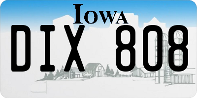 IA license plate DIX808