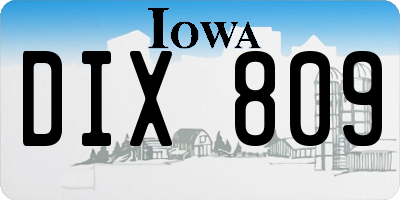 IA license plate DIX809