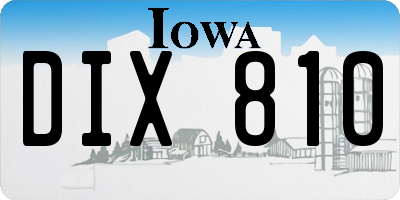 IA license plate DIX810
