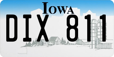 IA license plate DIX811