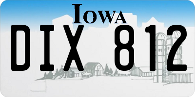 IA license plate DIX812