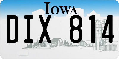 IA license plate DIX814