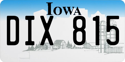 IA license plate DIX815