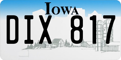 IA license plate DIX817