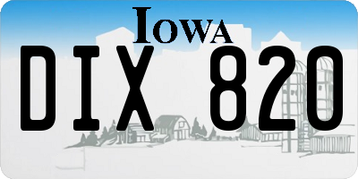 IA license plate DIX820