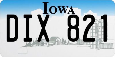 IA license plate DIX821
