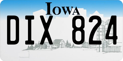 IA license plate DIX824