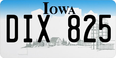 IA license plate DIX825