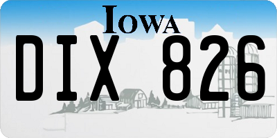 IA license plate DIX826