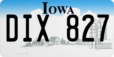 IA license plate DIX827