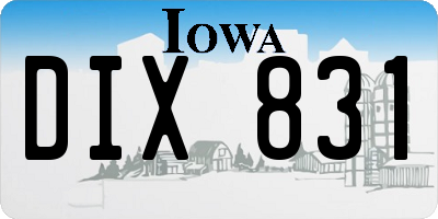 IA license plate DIX831