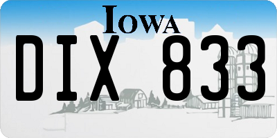IA license plate DIX833