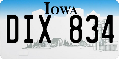 IA license plate DIX834