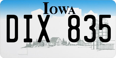 IA license plate DIX835