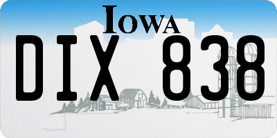 IA license plate DIX838