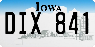 IA license plate DIX841