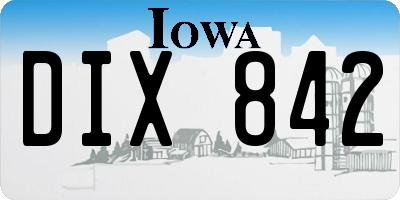 IA license plate DIX842