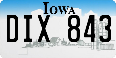 IA license plate DIX843