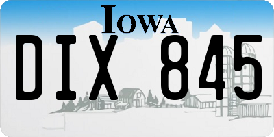 IA license plate DIX845