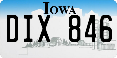 IA license plate DIX846