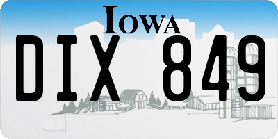 IA license plate DIX849