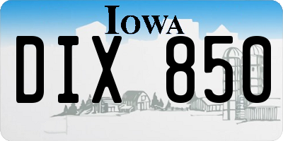 IA license plate DIX850