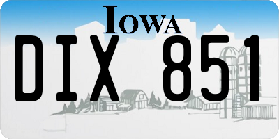 IA license plate DIX851