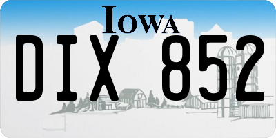IA license plate DIX852
