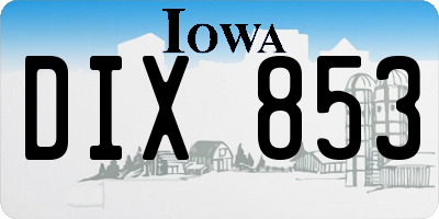 IA license plate DIX853