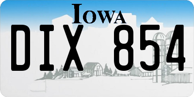 IA license plate DIX854