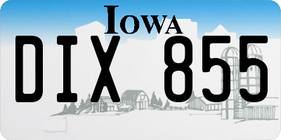 IA license plate DIX855