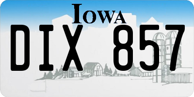 IA license plate DIX857