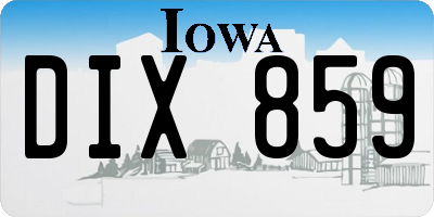 IA license plate DIX859