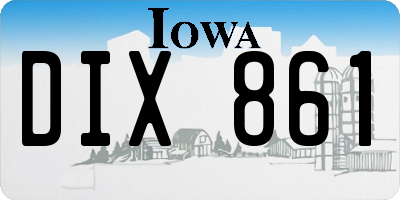 IA license plate DIX861