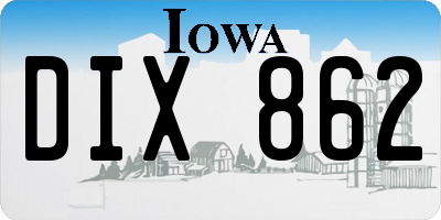 IA license plate DIX862