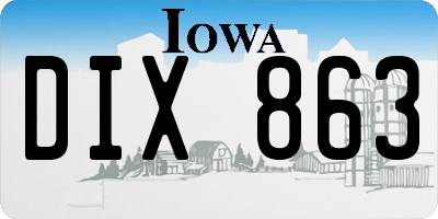 IA license plate DIX863