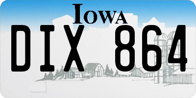IA license plate DIX864
