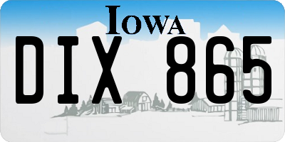 IA license plate DIX865