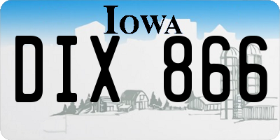 IA license plate DIX866