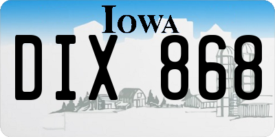IA license plate DIX868