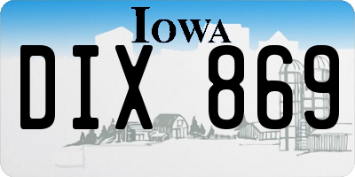 IA license plate DIX869