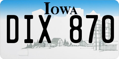 IA license plate DIX870